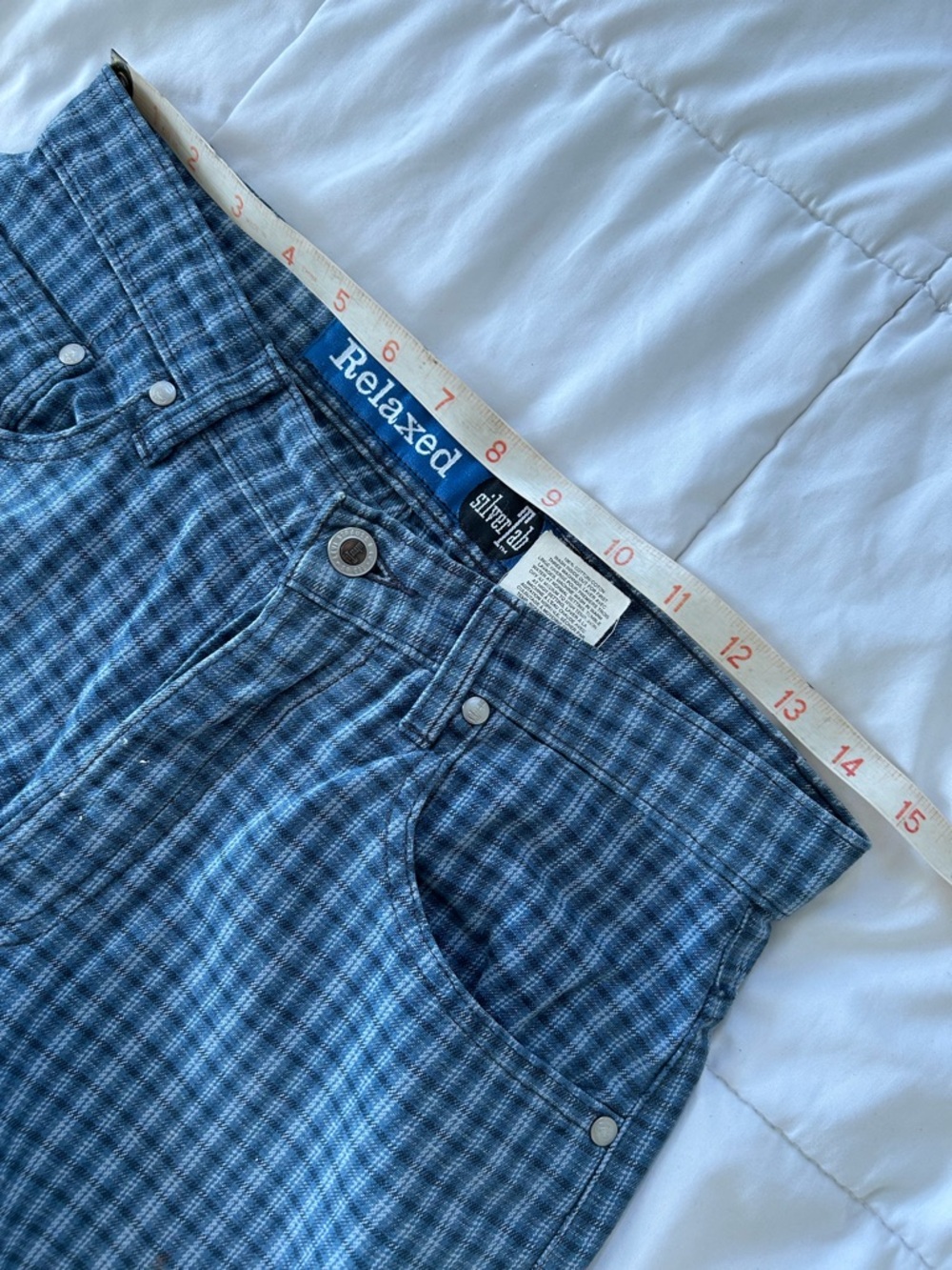 Vintage Levi's SilverTab Blue Check Relaxed Fit Men's pants 30x26 - Picture 6 of 10